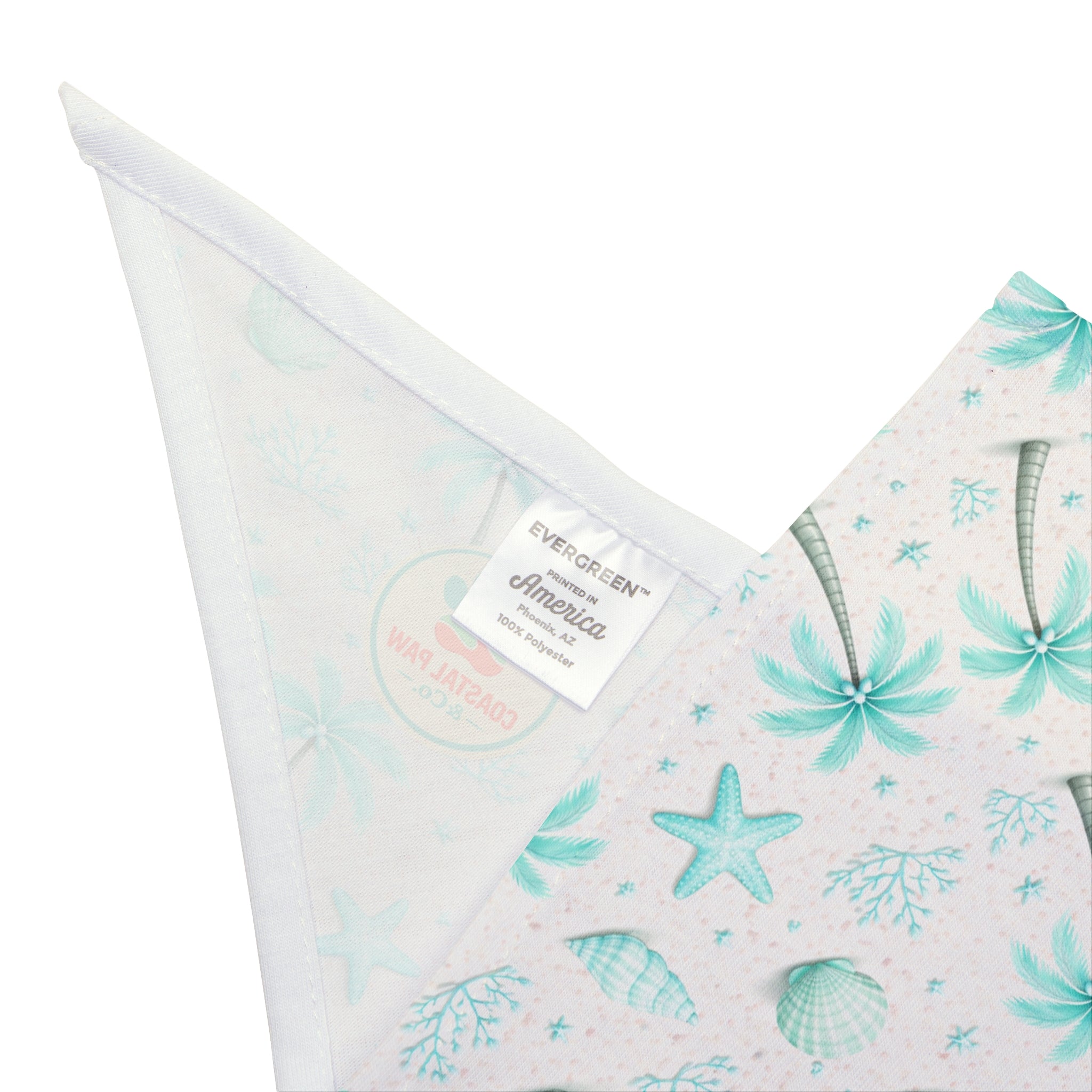 Aqua Palm Tree Pattern Pet Bandana | Tropical Beach Print