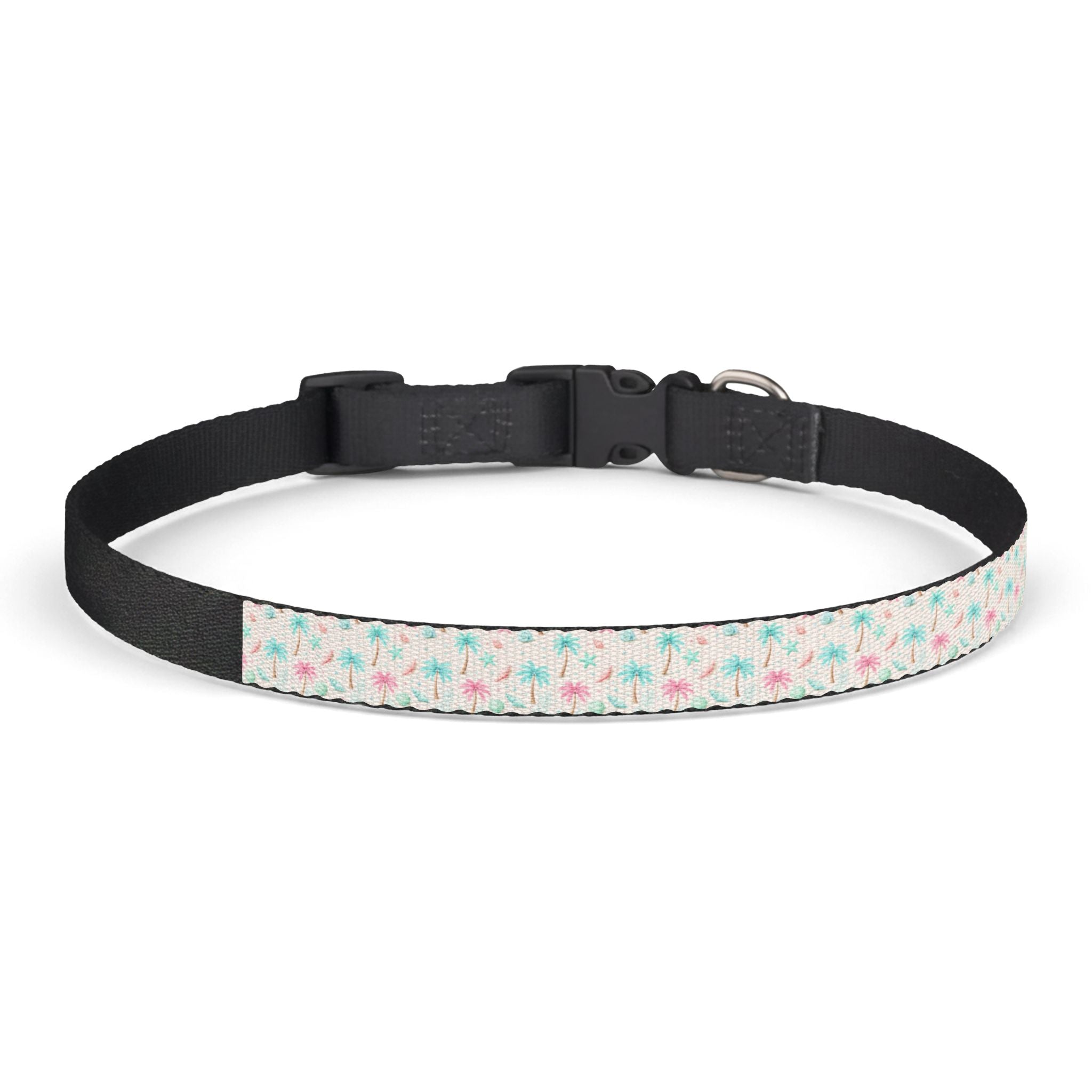 Pastel Palm Tree Pattern Clip-on Pet Collar