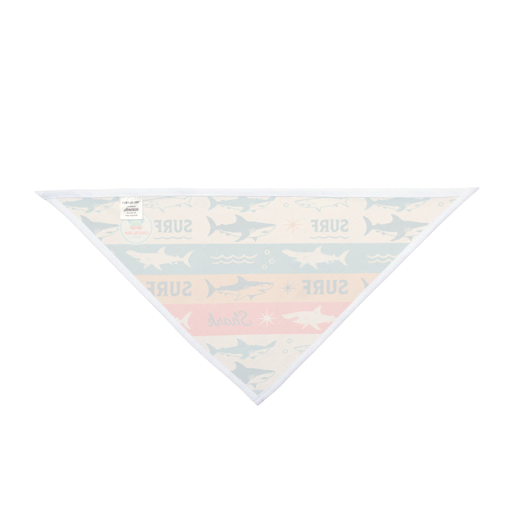 Retro Surf Sharks Pet Bandana | Beach Waves Stripes