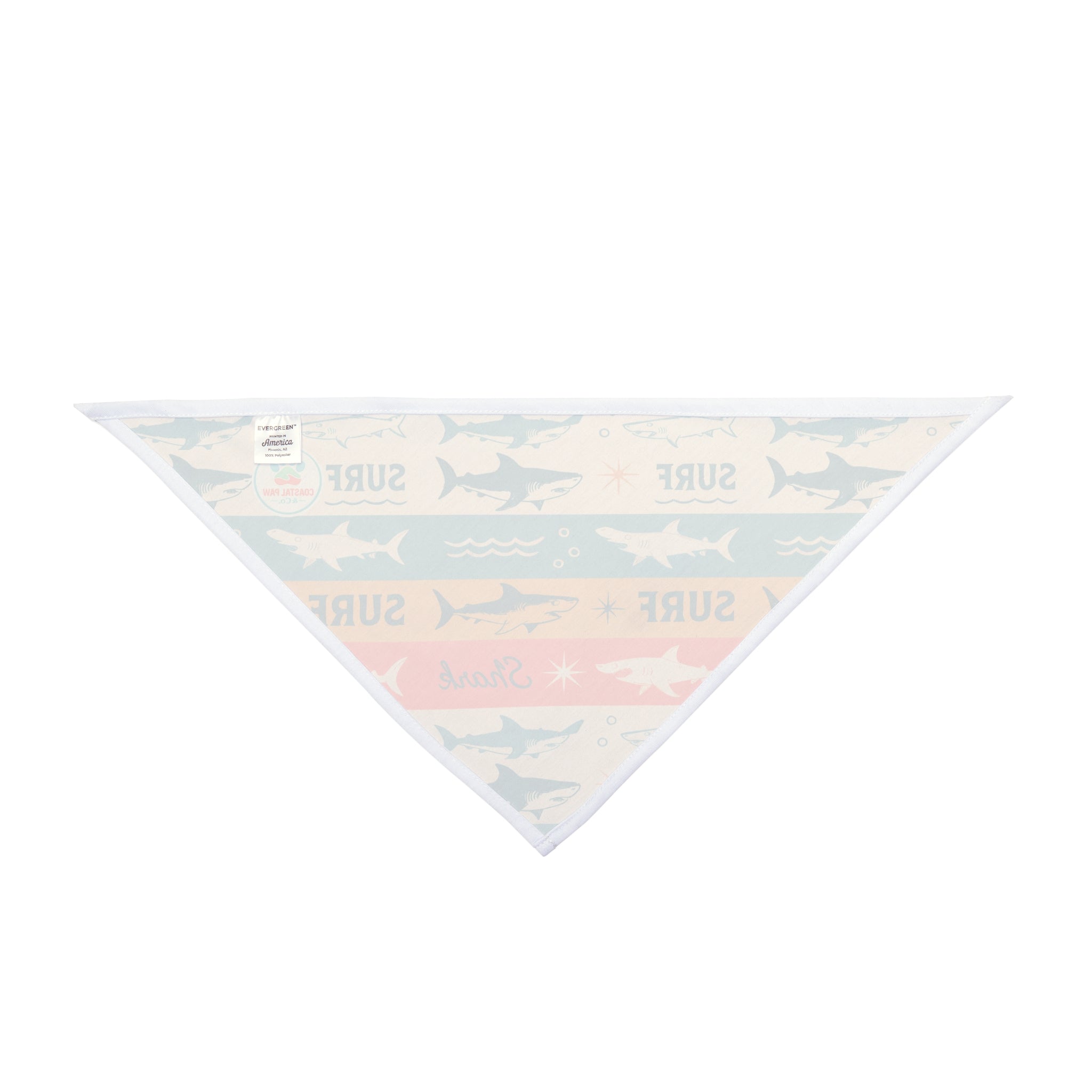 Retro Surf Sharks Pet Bandana | Beach Waves Stripes
