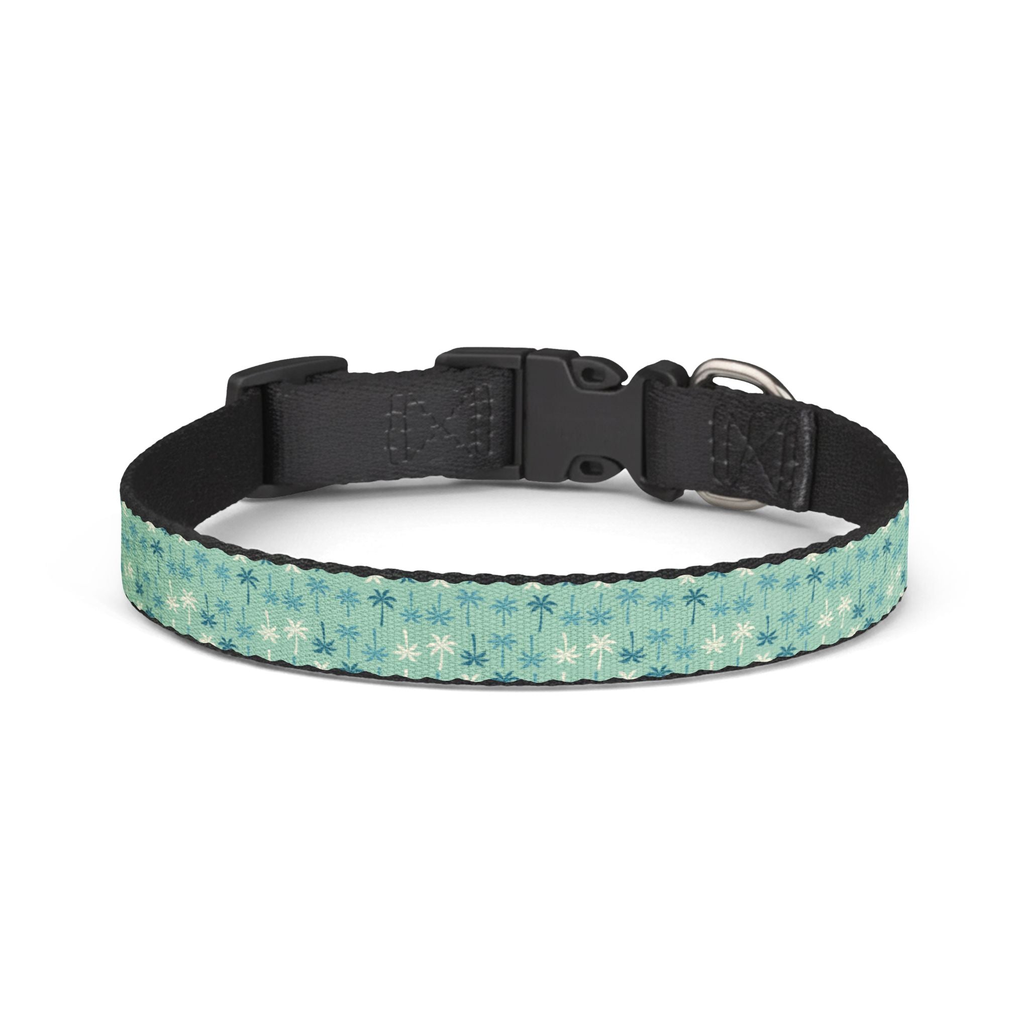Teal Palm Tree Pattern Clip-on Collar | Teal Pet Collar, Adjustable Dog Cat Collar
