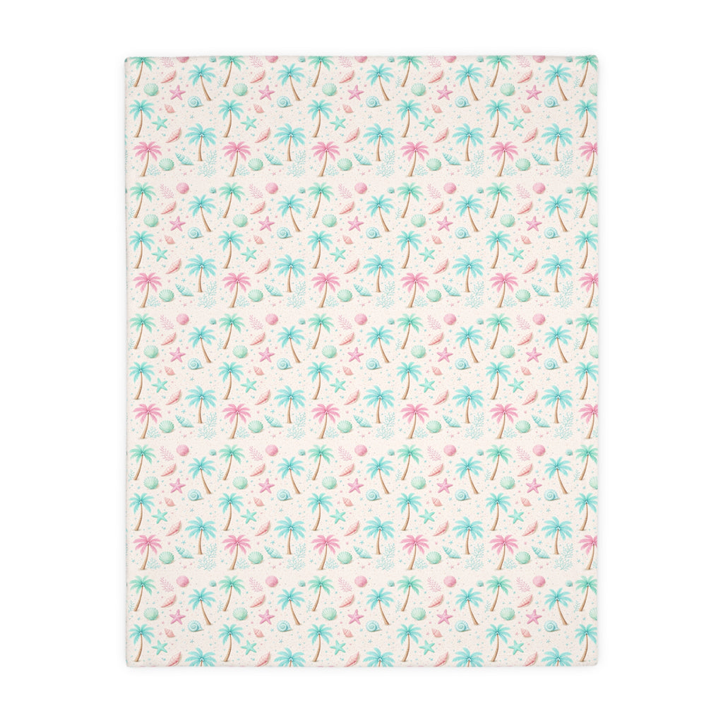 Pastel Palm Trees Blanket | Velveteen Microfiber Throw