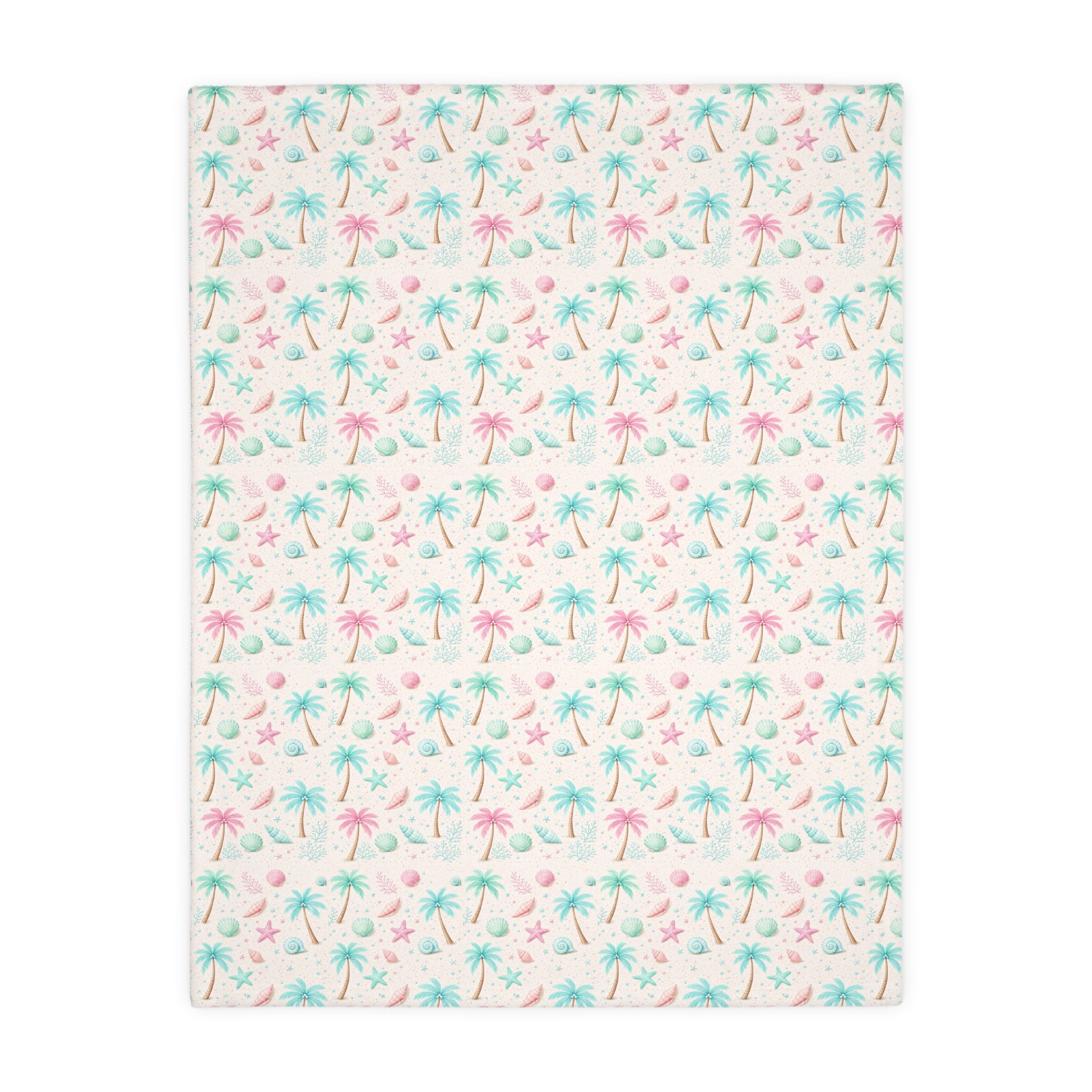 Pastel Palm Trees Blanket | Velveteen Microfiber Throw