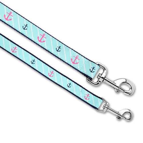 Pink Anchor - Dog Leash - Coastal Paw & Co