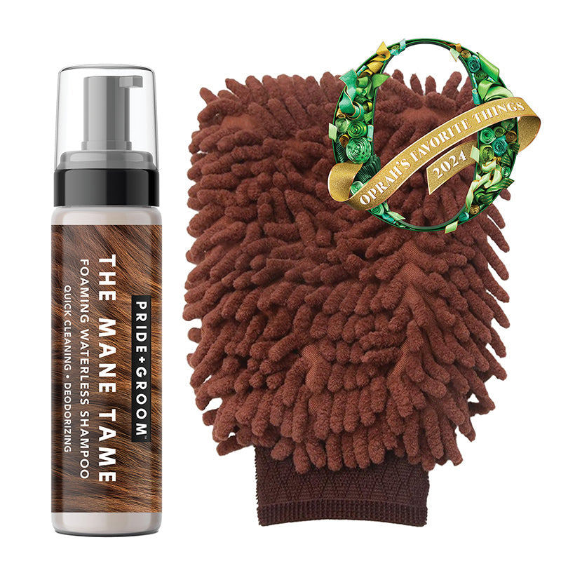 THE MITT KIT | Dog grooming set with waterless shampoo & dual-sided grooming mitt for dogs & cats. - Coastal Paw & Co