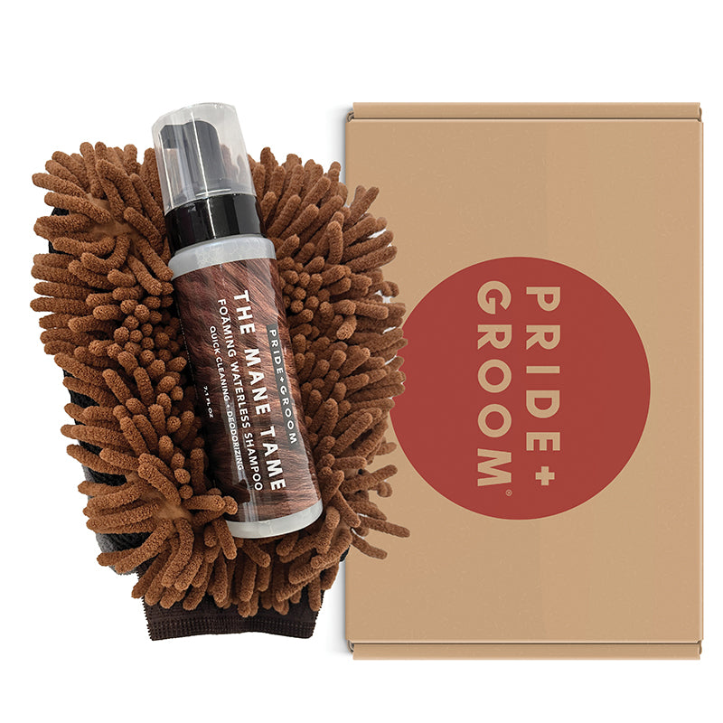 THE MITT KIT | Dog grooming set with waterless shampoo & dual-sided grooming mitt for dogs & cats. - Coastal Paw & Co