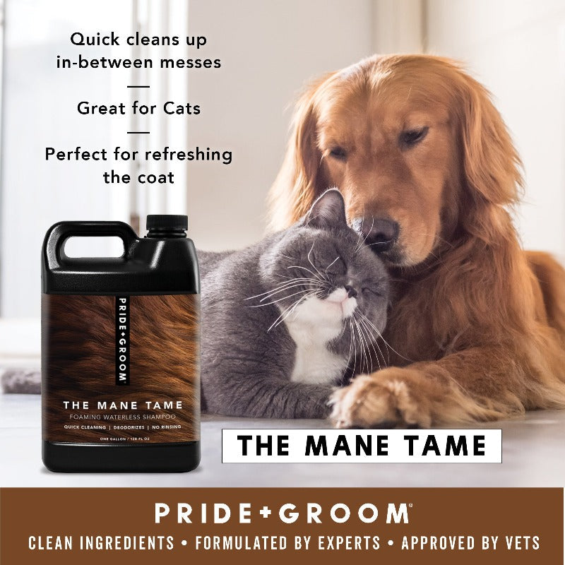 THE MANE TAME Waterless Dog & Cat Shampoo — No-Rinse Pet Grooming and Quick Cleaning - Coastal Paw & Co