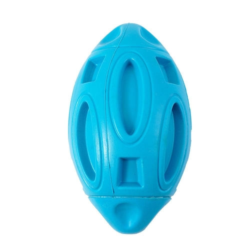 Soft & Durable Rubber Rugby Dog Ball With Squeaker - Coastal Paw & Co