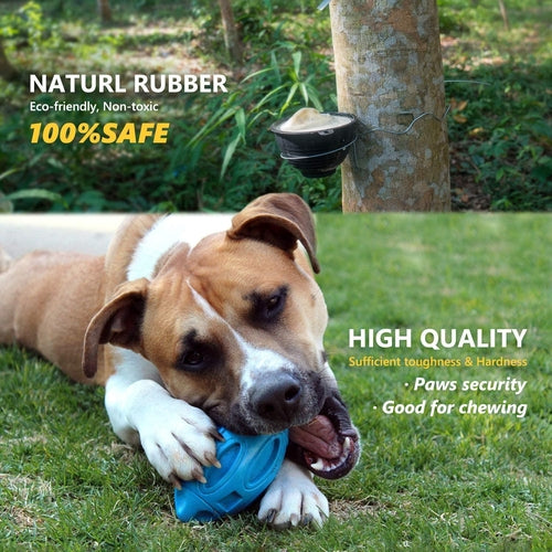 Soft & Durable Rubber Rugby Dog Ball With Squeaker - Coastal Paw & Co