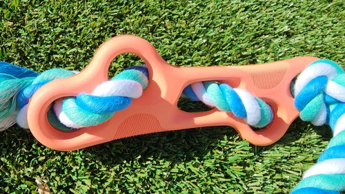 Rubber Bone Dog Chew Toy with Tug Rope - Coastal Paw & Co