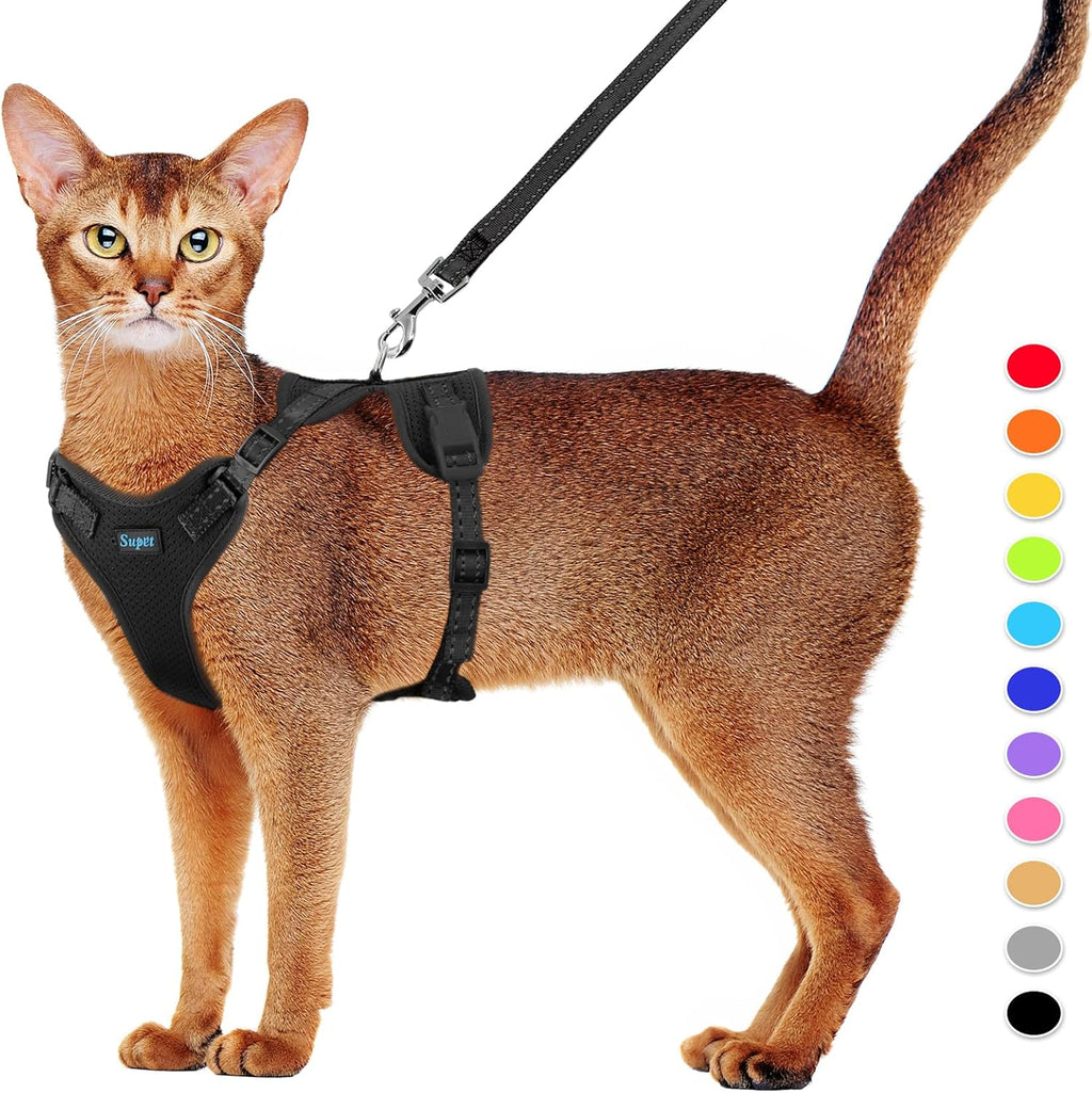 Cat Harness and Leash Set for Small to Large Cats Adjustable Cat Vest Harness with Reflective Trim Universal Cat Leash and Harness for Cats/Puppies