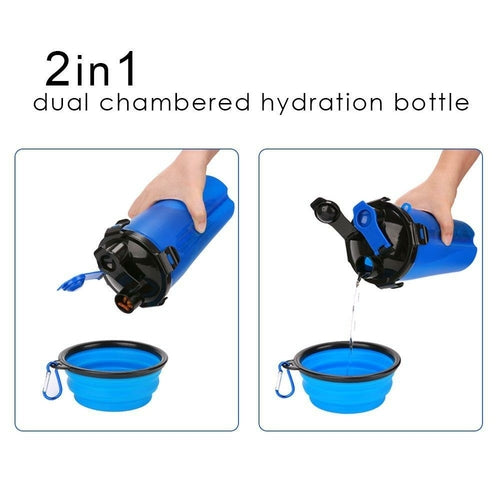 2 in 1 Dog Drinking Water Bottle with Bowl - Coastal Paw & Co