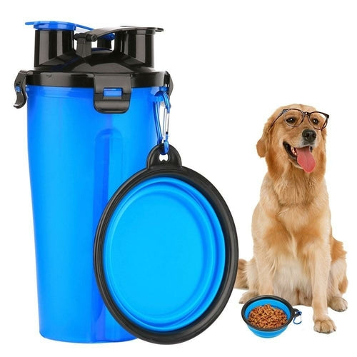2 in 1 Dog Drinking Water Bottle with Bowl - Coastal Paw & Co