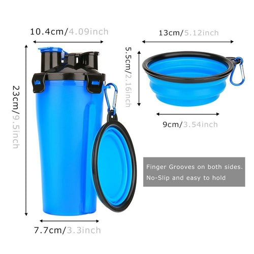 2 in 1 Dog Drinking Water Bottle with Bowl - Coastal Paw & Co