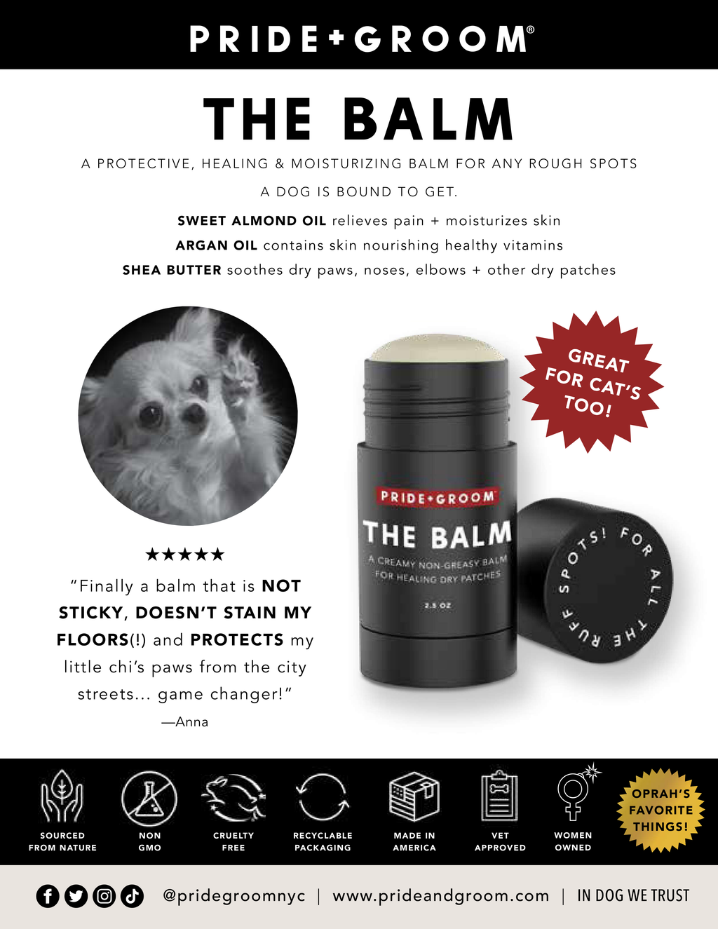 THE BALM Healing Pet Balm — Natural Paw & Nose Moisturizing Balm for Dogs & Cats - Coastal Paw & Co
