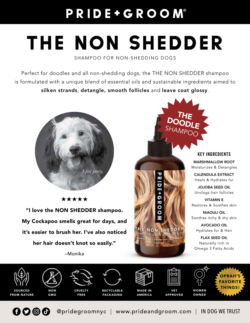 THE NON SHEDDER Dog Shampoo — Hydrating, Detangling, Hypoallergenic Formula for Doodles and all Non-Shedding Breeds - Coastal Paw & Co